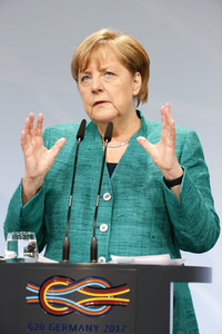 G20 Pressekonferenz von Angela Merkel in Hamburg