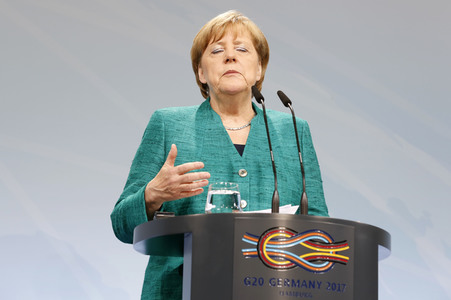 G20 Pressekonferenz von Angela Merkel in Hamburg