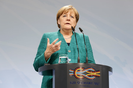 G20 Pressekonferenz von Angela Merkel in Hamburg