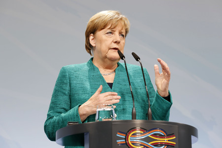 G20 Pressekonferenz von Angela Merkel in Hamburg