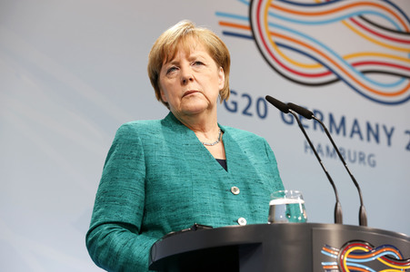 G20 Pressekonferenz von Angela Merkel in Hamburg