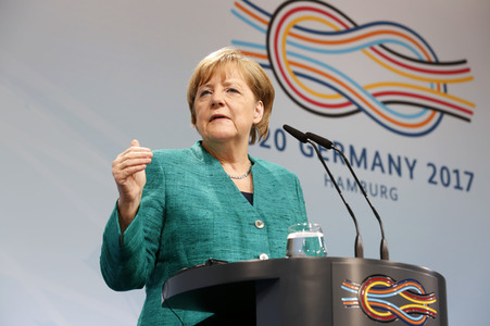 G20 Pressekonferenz von Angela Merkel in Hamburg