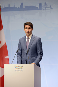 G20 Pressekonferenz von Justin Trudeau in Hamburg