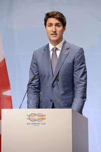 G20 Pressekonferenz von Justin Trudeau in Hamburg