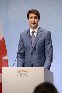 G20 Pressekonferenz von Justin Trudeau in Hamburg