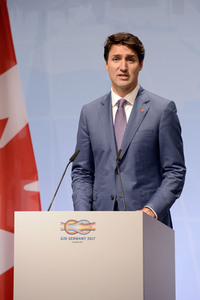G20 Pressekonferenz von Justin Trudeau in Hamburg