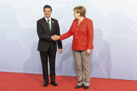 Begrüßung der G20-Gipfel Teilnehmer in Hamburg
