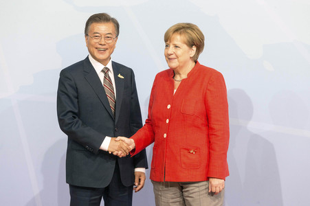 Begrüßung der G20-Gipfel Teilnehmer in Hamburg
