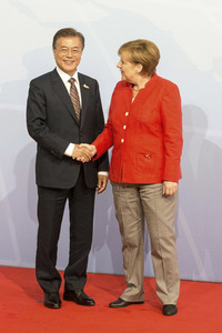 Begrüßung der G20-Gipfel Teilnehmer in Hamburg