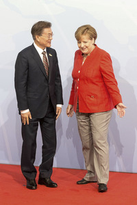 Begrüßung der G20-Gipfel Teilnehmer in Hamburg