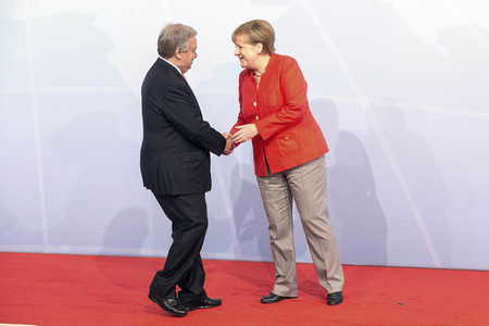 Begrüßung der G20-Gipfel Teilnehmer in Hamburg