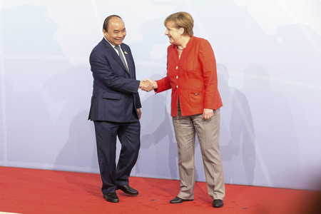 Begrüßung der G20-Gipfel Teilnehmer in Hamburg
