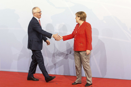 Begrüßung der G20-Gipfel Teilnehmer in Hamburg