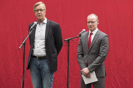 Vorstellung der Bundestagswahlplakte der Linken in Berlin