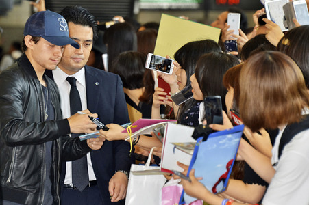 Ankunft von Tom Holland in Narita