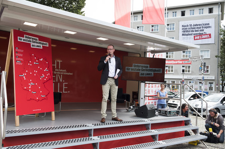 Die LINKE Wahlkampf-Truck Präsentation in Berlin
