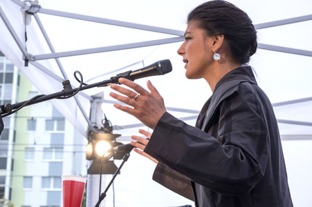Wahlkampfveranstaltung mit Sahra Wagenknecht in Berlin