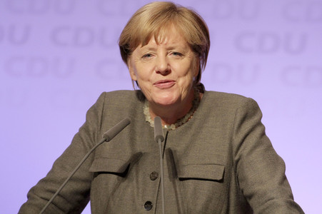 Wahlkampfveranstaltung mit Angela Merkel in Hamburg