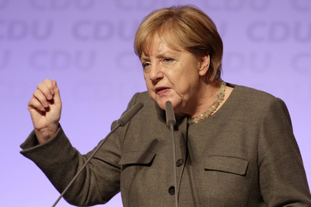 Wahlkampfveranstaltung mit Angela Merkel in Hamburg