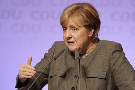 Wahlkampfveranstaltung mit Angela Merkel in Hamburg