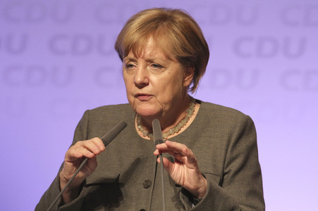 Wahlkampfveranstaltung mit Angela Merkel in Hamburg
