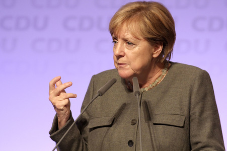 Wahlkampfveranstaltung mit Angela Merkel in Hamburg