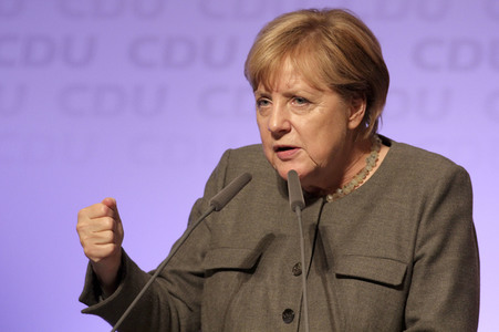 Wahlkampfveranstaltung mit Angela Merkel in Hamburg