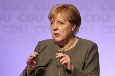 Wahlkampfveranstaltung mit Angela Merkel in Hamburg