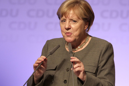 Wahlkampfveranstaltung mit Angela Merkel in Hamburg