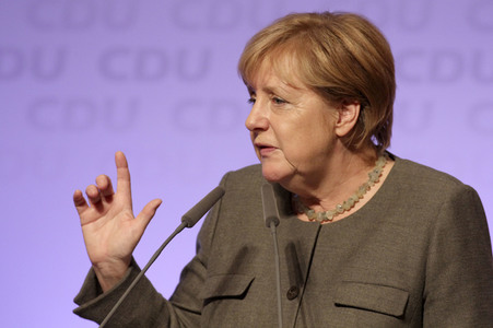 Wahlkampfveranstaltung mit Angela Merkel in Hamburg