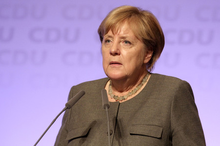 Wahlkampfveranstaltung mit Angela Merkel in Hamburg