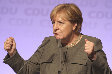 Wahlkampfveranstaltung mit Angela Merkel in Hamburg