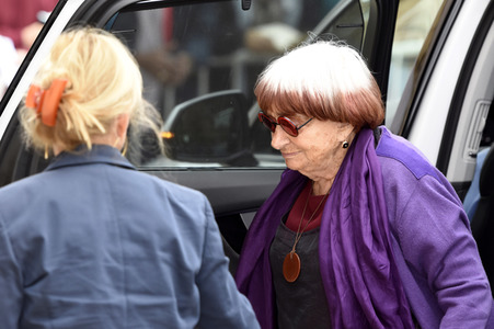 Ankunft von Agnès Varda auf dem San Sebastian Film Festival 2017