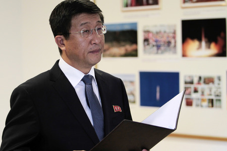 Pressekonferenz mit Kim Hyok Chol in Madrid