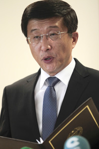 Pressekonferenz mit Kim Hyok Chol in Madrid