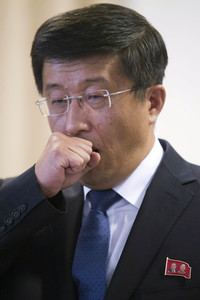 Pressekonferenz mit Kim Hyok Chol in Madrid