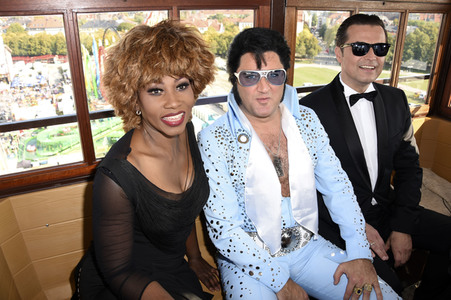 Photocall zur Muscial-Tournee mit Tina Turner, Elvis und Falco auf dem Oktoberfest in München