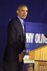 Barack Obama auf einer Wahlkampfveranstaltung in Newark
