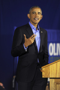 Barack Obama auf einer Wahlkampfveranstaltung in Newark