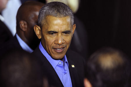 Barack Obama auf einer Wahlkampfveranstaltung in Newark