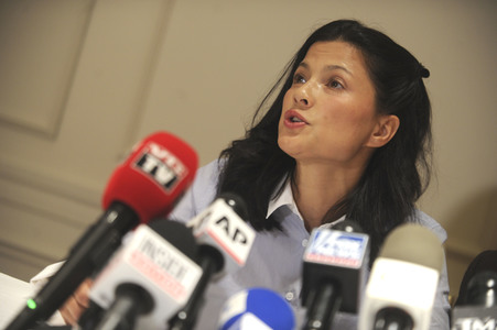 Pressekonferenz mit Harvey Weinstein Opfer Natassia Malthe in New York