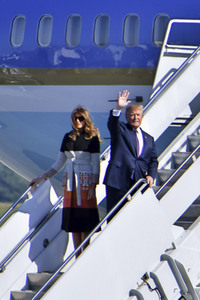 Ankunft von Donald Trump in Fussa
