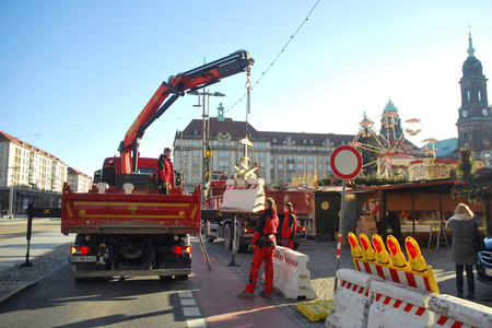 Sicherheitsmaßnahmen beim Striezelmarkt in Dresden