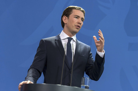 Pressekonferenz mit Merkel und Kurz in Berlin