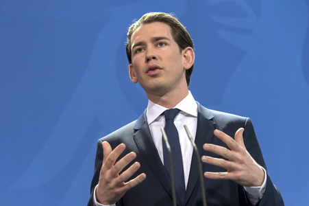 Pressekonferenz mit Merkel und Kurz in Berlin