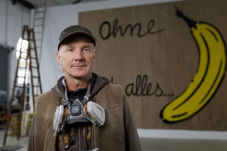Thomas Baumgärtel in seinem Atelier in Köln