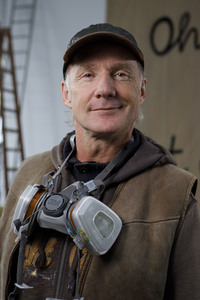Thomas Baumgärtel in seinem Atelier in Köln