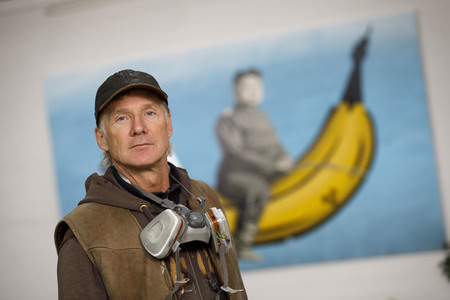Thomas Baumgärtel in seinem Atelier in Köln