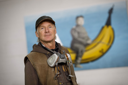 Thomas Baumgärtel in seinem Atelier in Köln