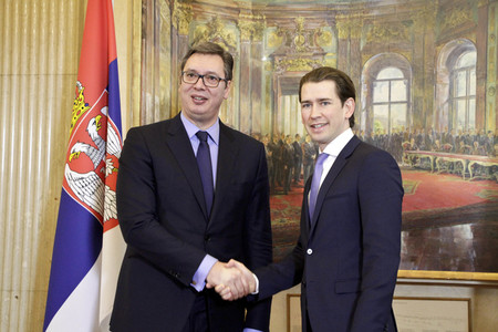 Pressekonferenz mit Sebastian Kurz und Aleksandar Vucic in Wien